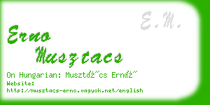 erno musztacs business card